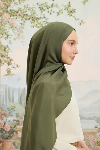 Floss Viscose Plain Scarf Khaki Green