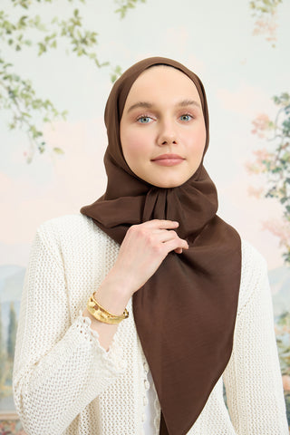 Floss Viscose Plain Scarf Brown