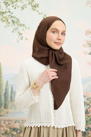 Floss Viscose Plain Scarf Brown