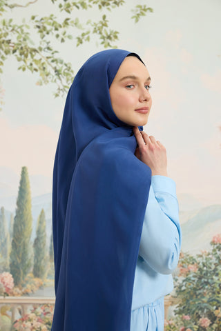 Floss Viscose Plain Scarf Denim Blue