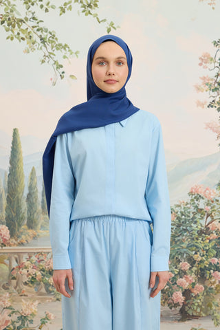 Floss Viscose Plain Scarf Denim Blue