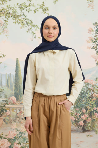 Floss Viscose Plain Scarf Navy Blue
