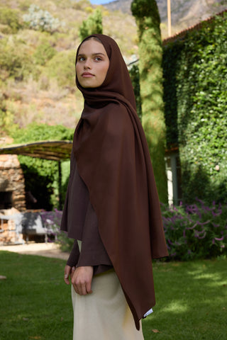 Floss Viscose Plain Scarf Brown