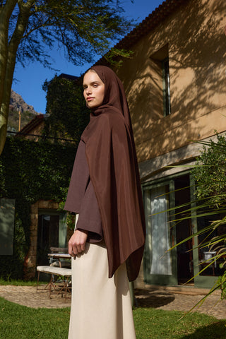 Floss Viscose Plain Scarf Brown