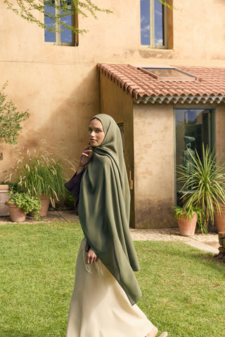 Floss Viscose Plain Scarf Khaki Green
