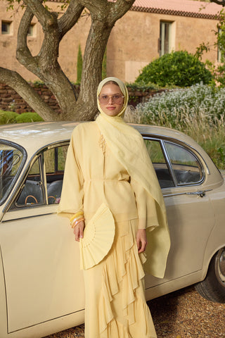 Floss Viscose Plain Scarf Light Yellow
