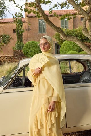 Floss Viscose Plain Scarf Light Yellow