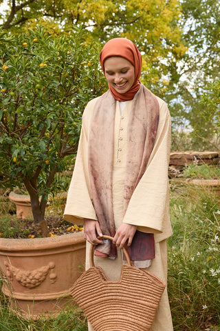 Floss Viscose Plain Square Scarf Almond