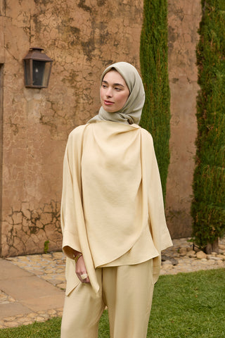 Floss Viscose Plain Square Scarf Linden Green