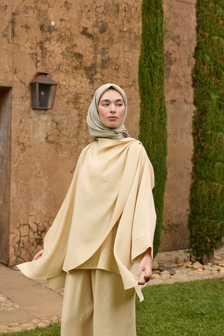Floss Viscose Plain Square Scarf Linden Green