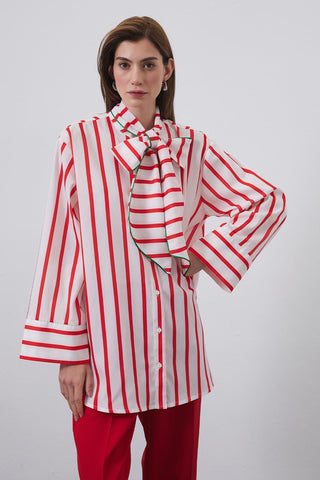 Oli Scarf Striped Shirt Red