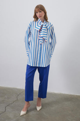 Oli Scarf Striped Shirt Blue