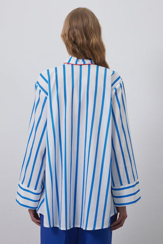 Oli Scarf Striped Shirt Blue