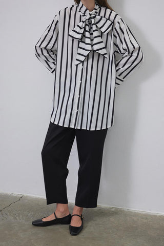 Oli Scarf Striped Shirt Black
