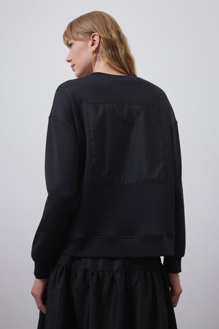 Gaina Taffeta Embellished Sweat Piece Skirt Set Black