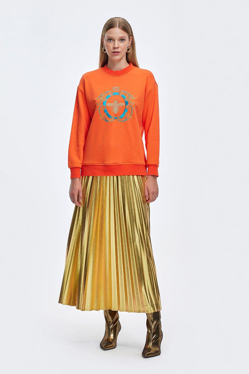 Galaxy Pleated Skirt Gold