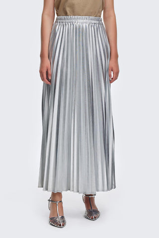 Galaxy Pleated Skirt Silver
