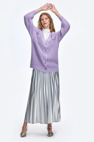 Galaxy Pleated Skirt Silver