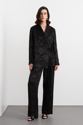 Galia Jacquard Jacket Pants Suit Black