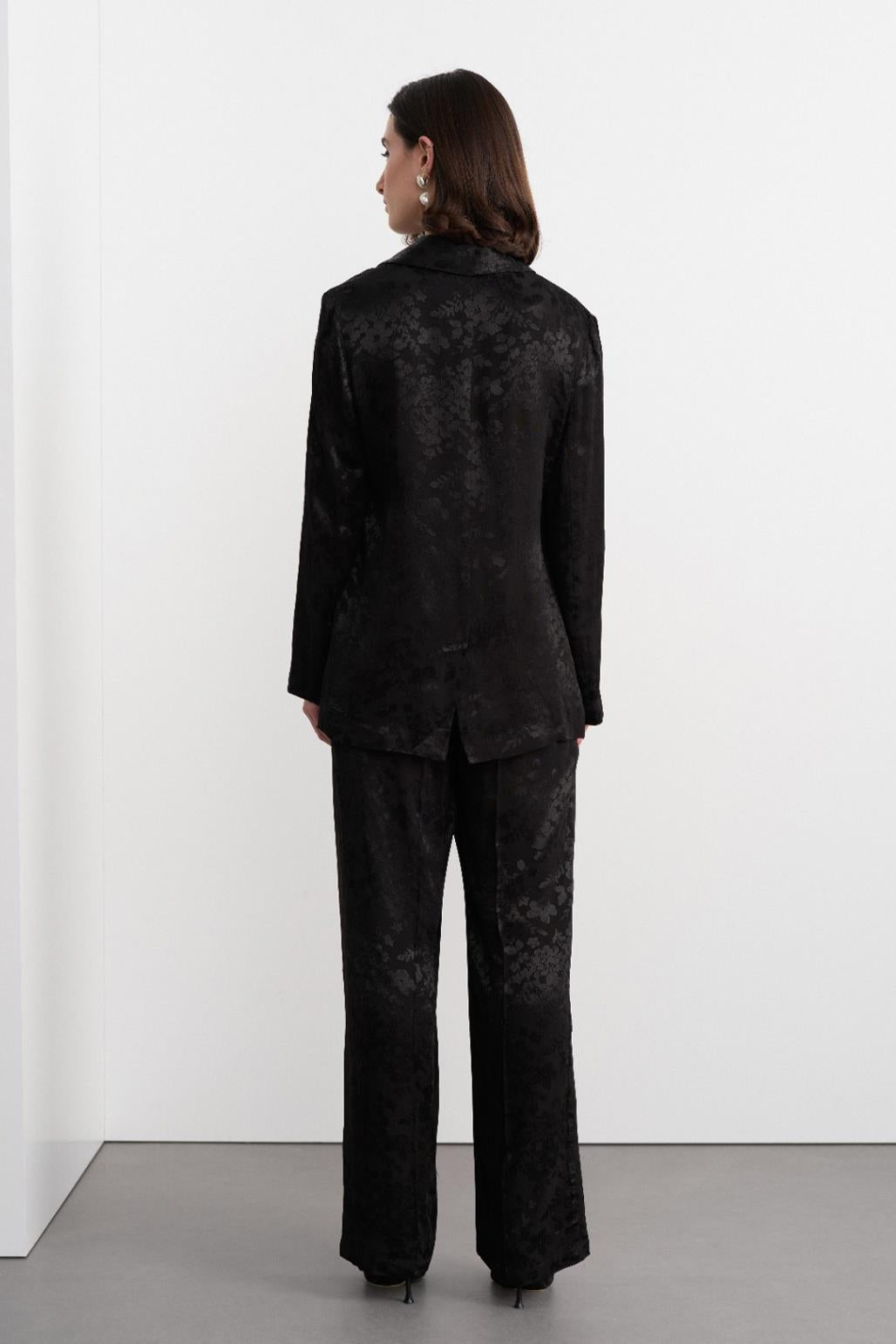 Galia Jacquard Jacket Pants Suit Black