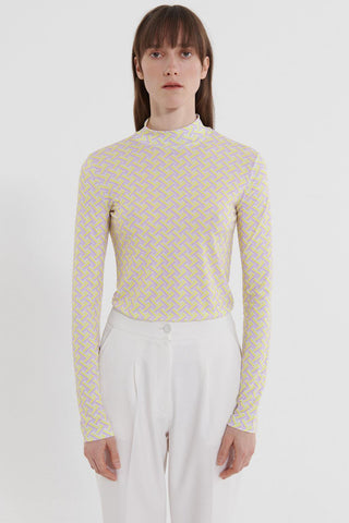 Geometric Patterned Bodysuit Lilac