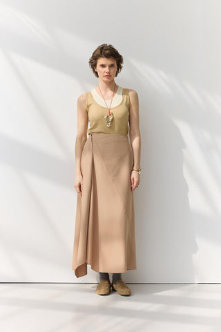 Godet Skirt Camel