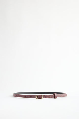 Gold Buckle Adjustable Slim Belt Burgundy