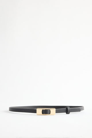 Gold Rectangle Buckle Belt Black