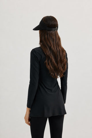 Adjustable Straw Hat Black