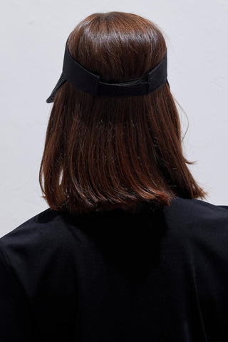 Adjustable Black Straw Visor Hat