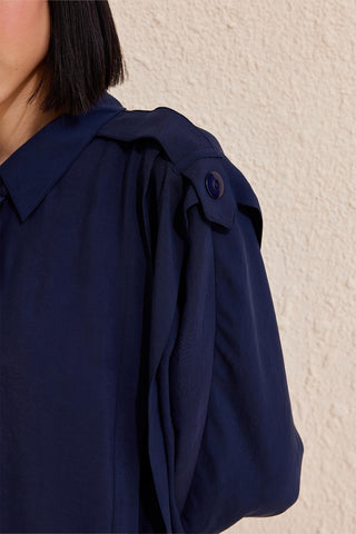 Helen Shirt Trousers Set Navy Blue