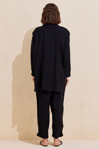 Helen Shirt Trousers Set Black