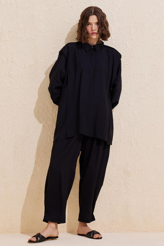 Helen Shirt Trousers Set Black