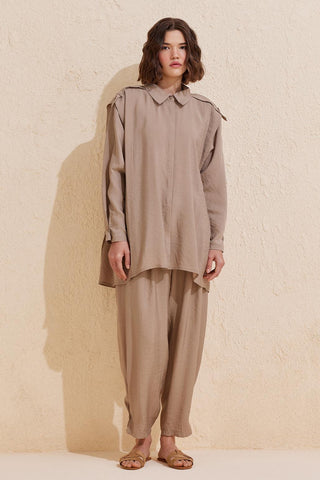 Helen Shirt Trousers Set Mink