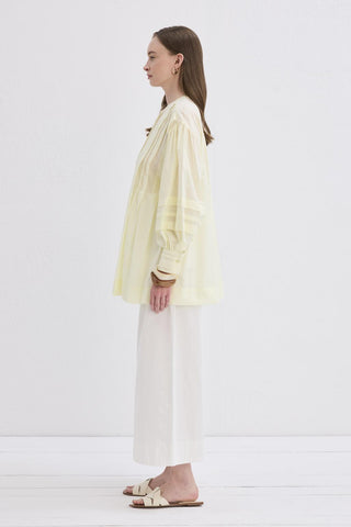 Henri Tucked Voile Shirt Yellow