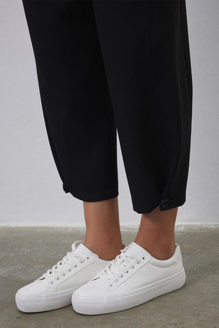 High Waist Carrot Fit Trousers Black