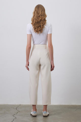 High Waist Carrot Fit Trousers Bone