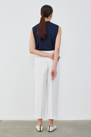 High Waist Dart Detailed Trousers Ecru