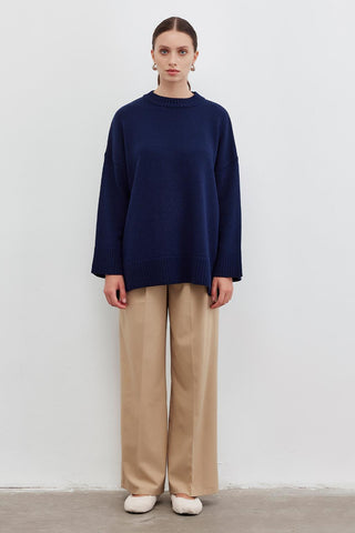 High Waisted Pleated Palazzo Trousers Camel