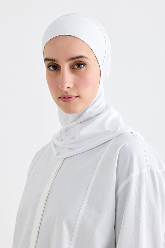 Full Coverage Hijab Undercap White