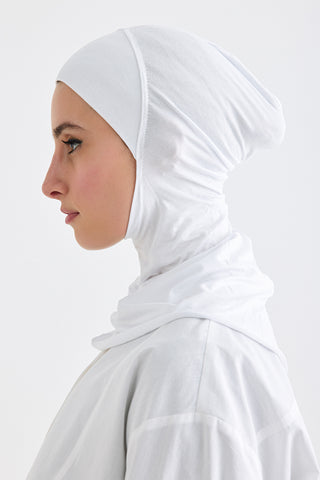 Full Coverage Hijab Undercap White
