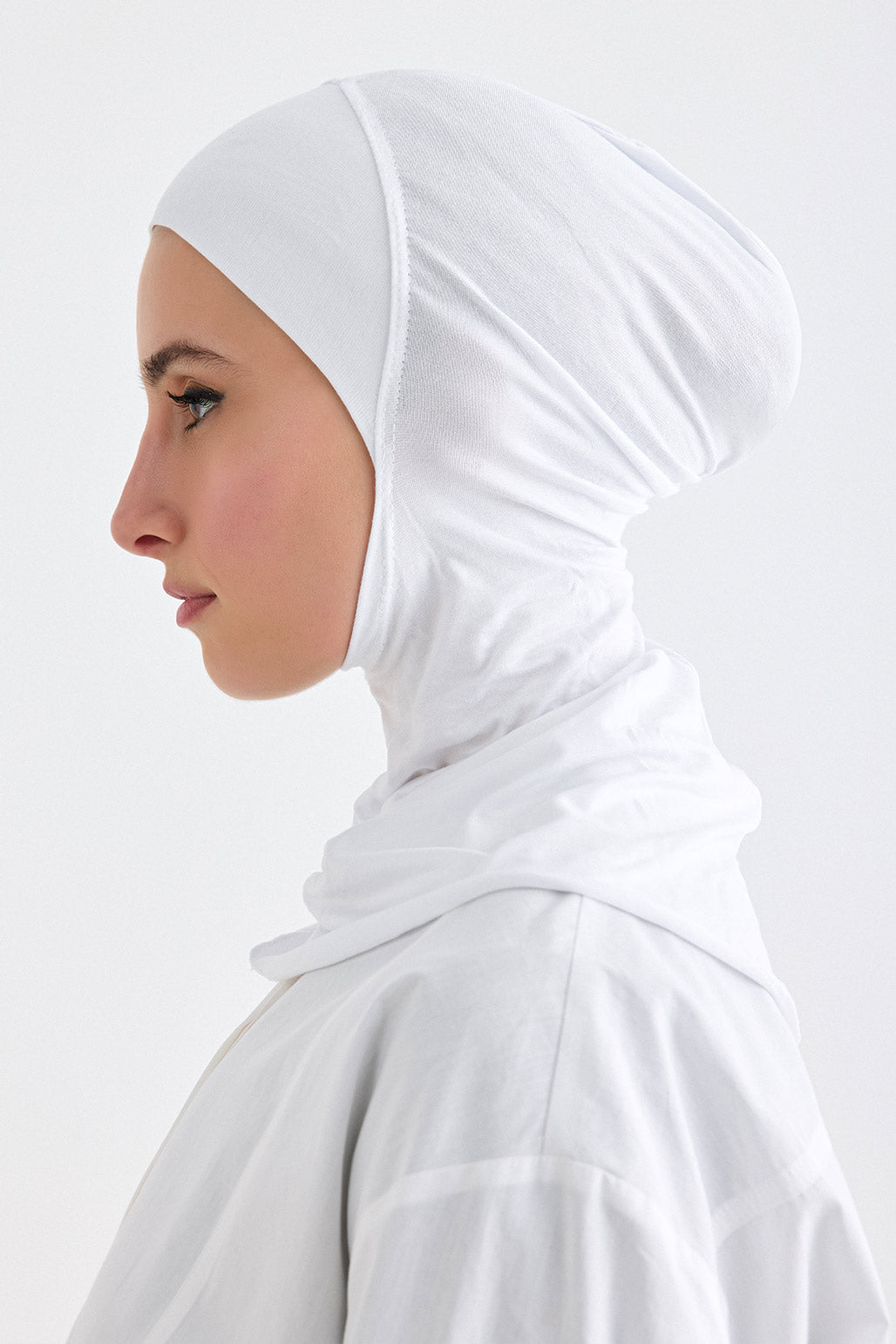 Full Coverage Hijab Undercap White