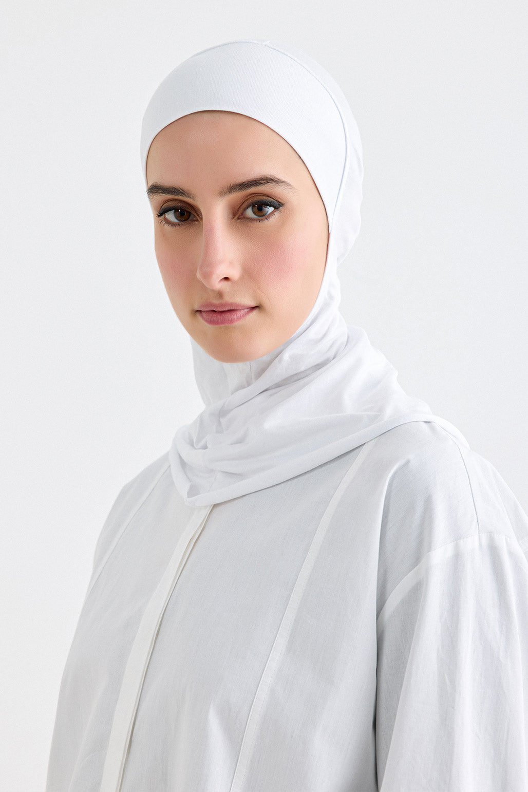 Full Coverage Hijab Undercap White