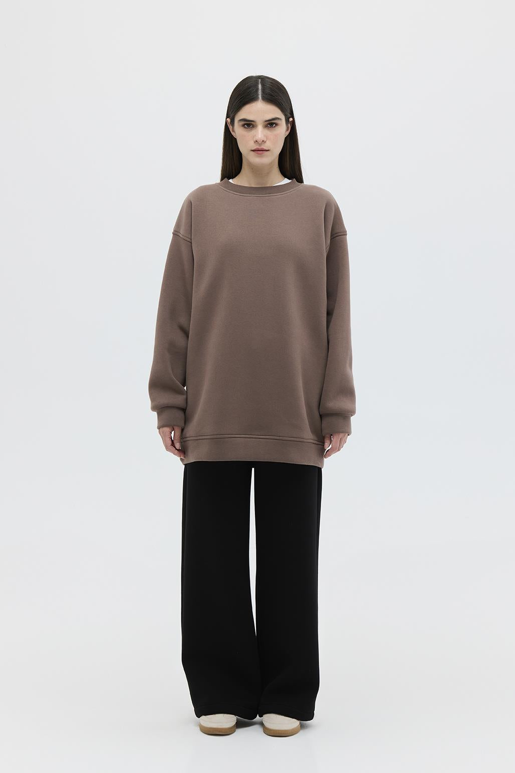 Hooded Oversized Sweat Brown