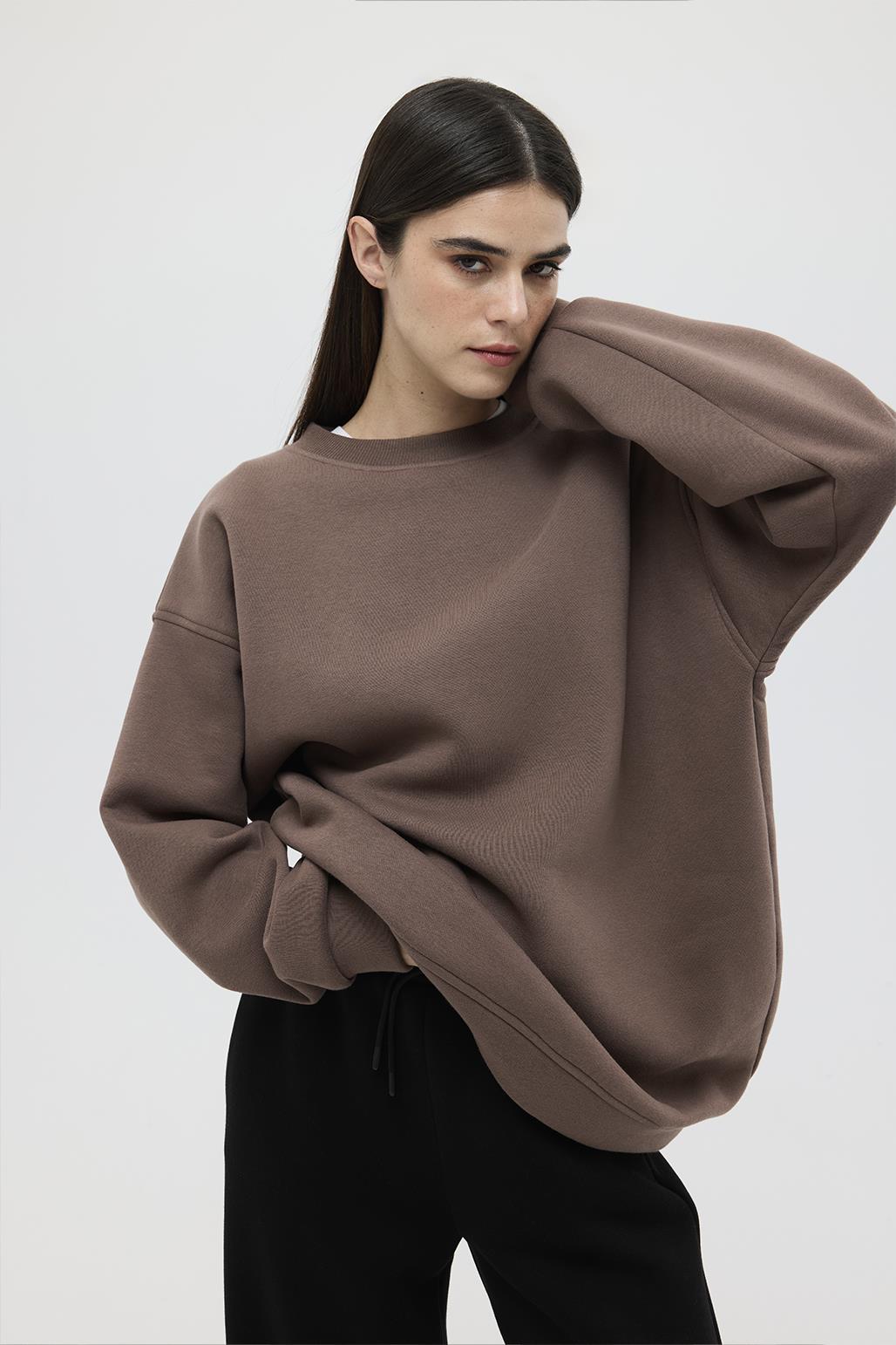 Hooded Oversized Sweat Brown