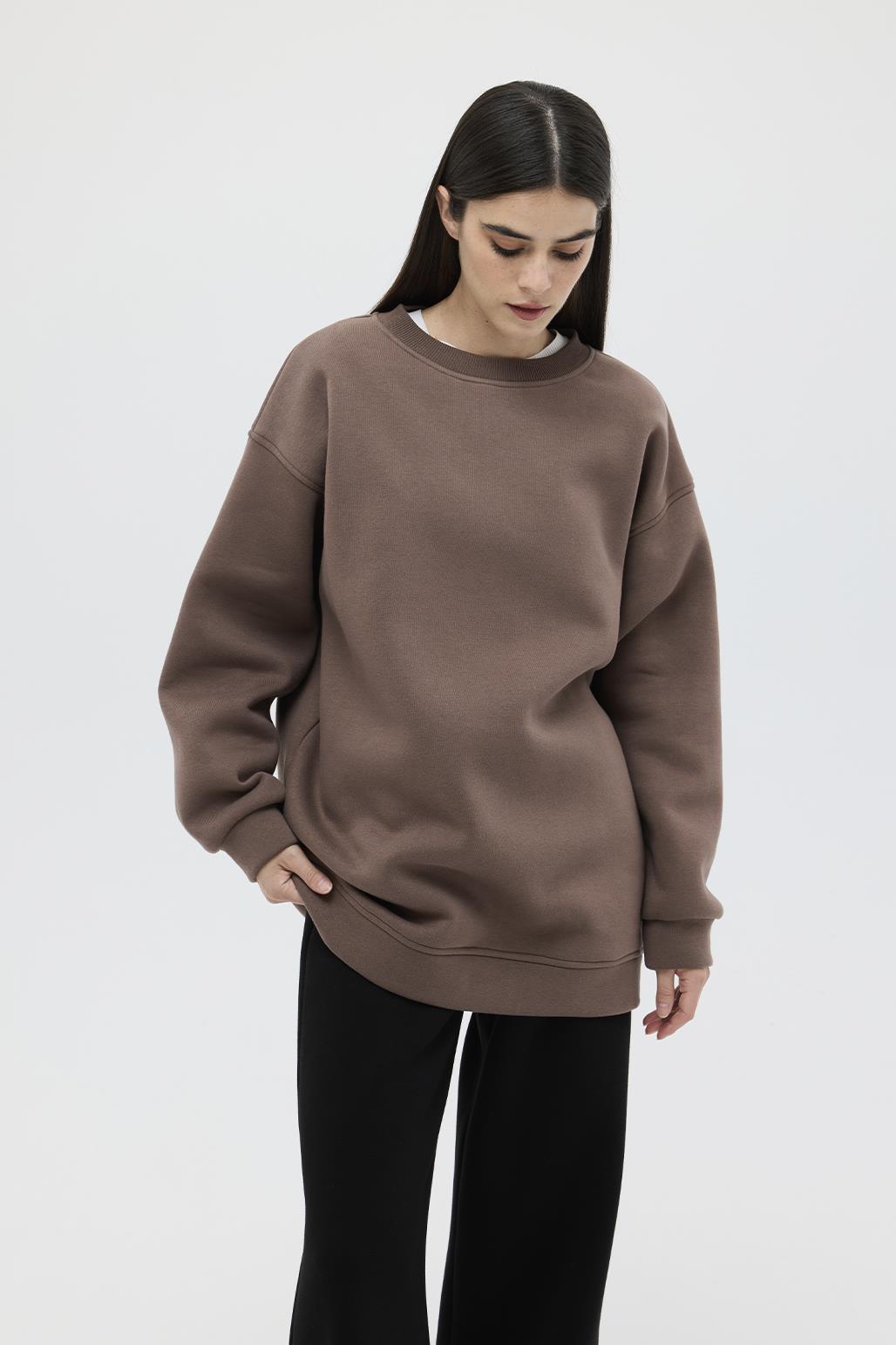 Hooded Oversized Sweat Brown