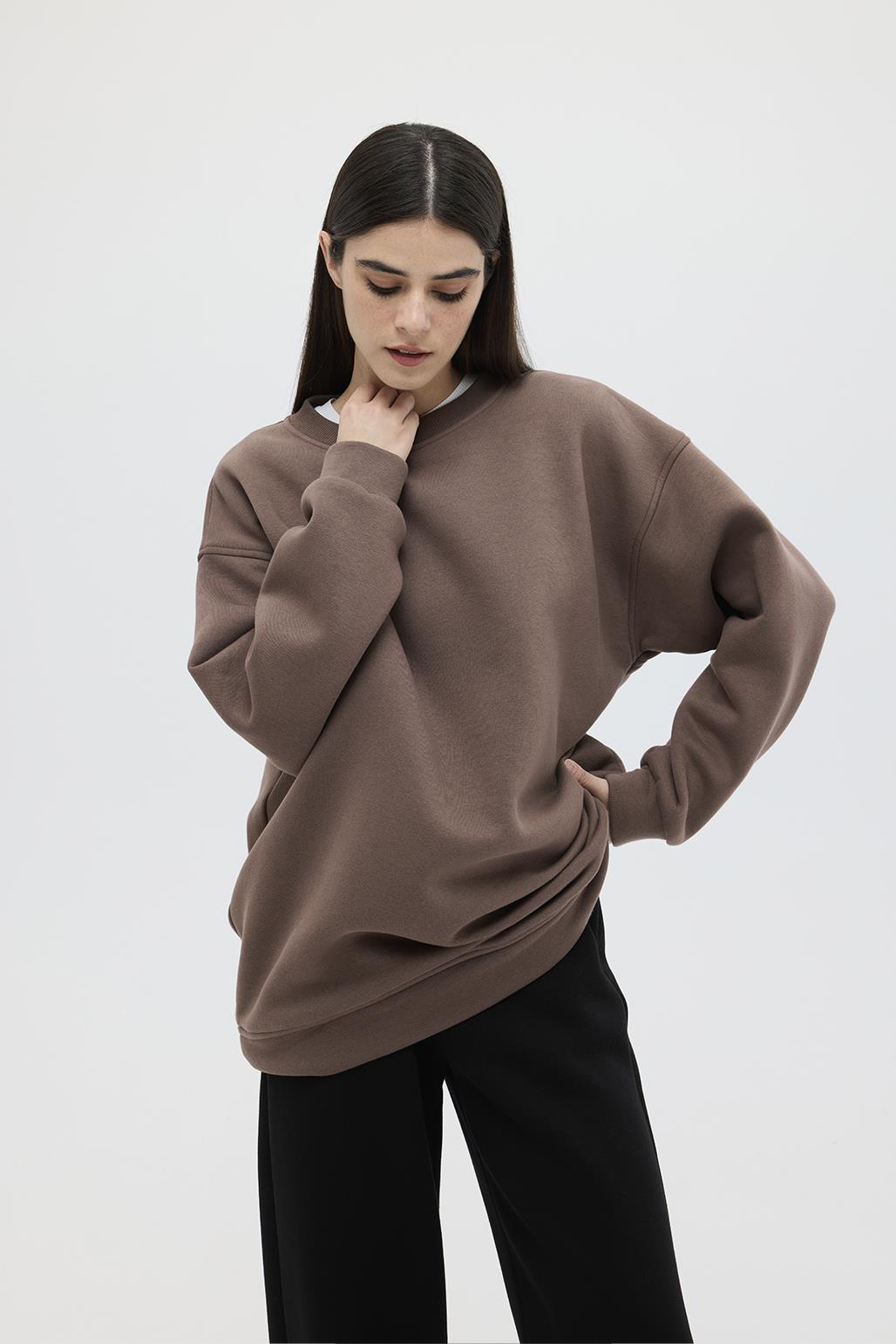 Hooded Oversized Sweat Brown