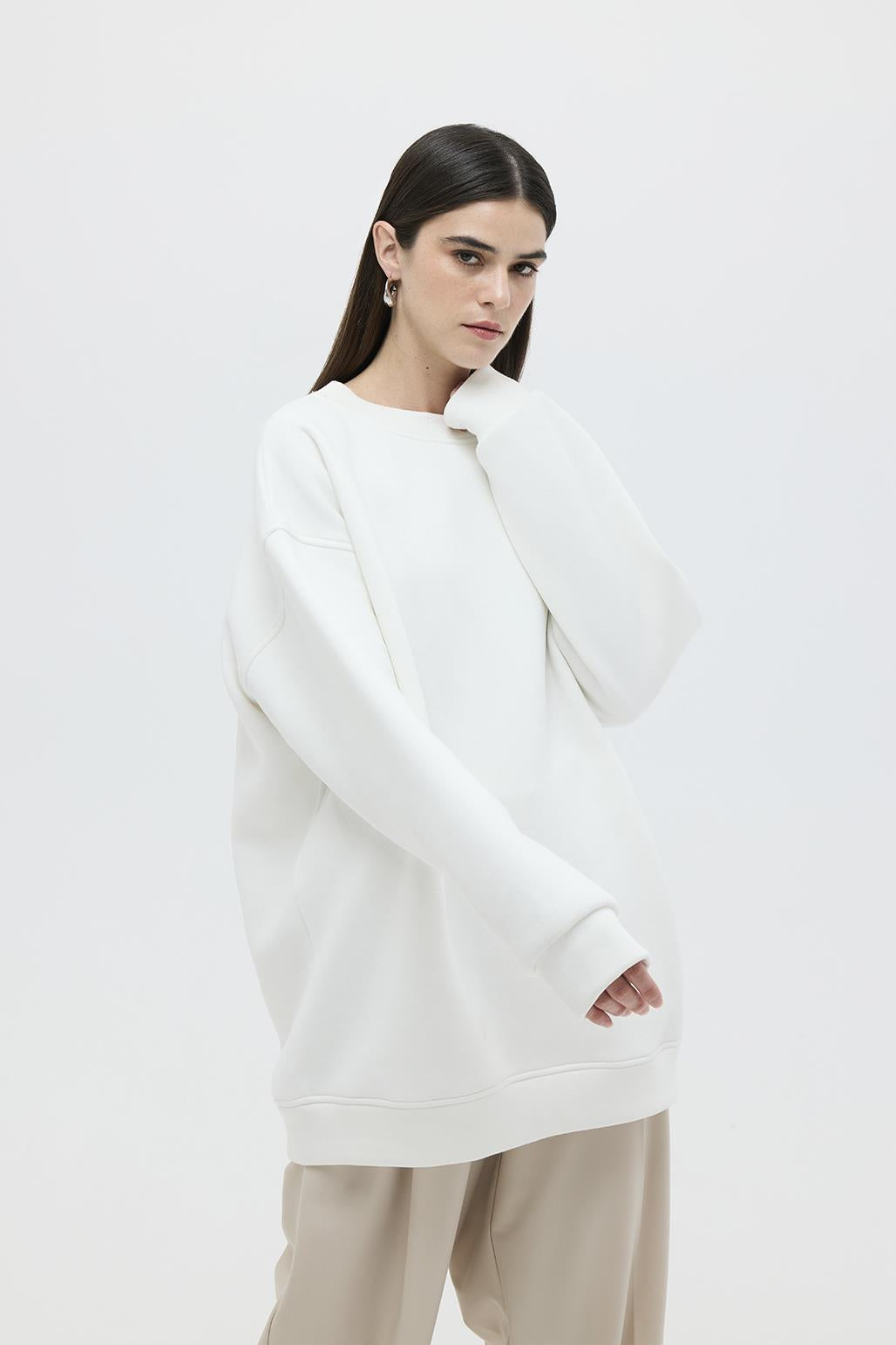 Hooded Oversized Sweat Ecru