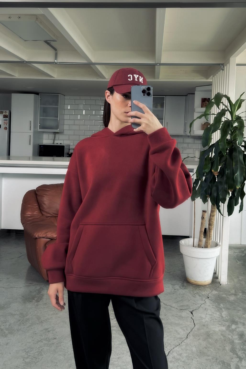 Hooded Sweatshirt Burgundy