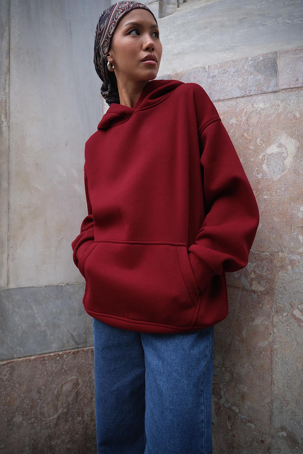 Hooded Sweatshirt Burgundy